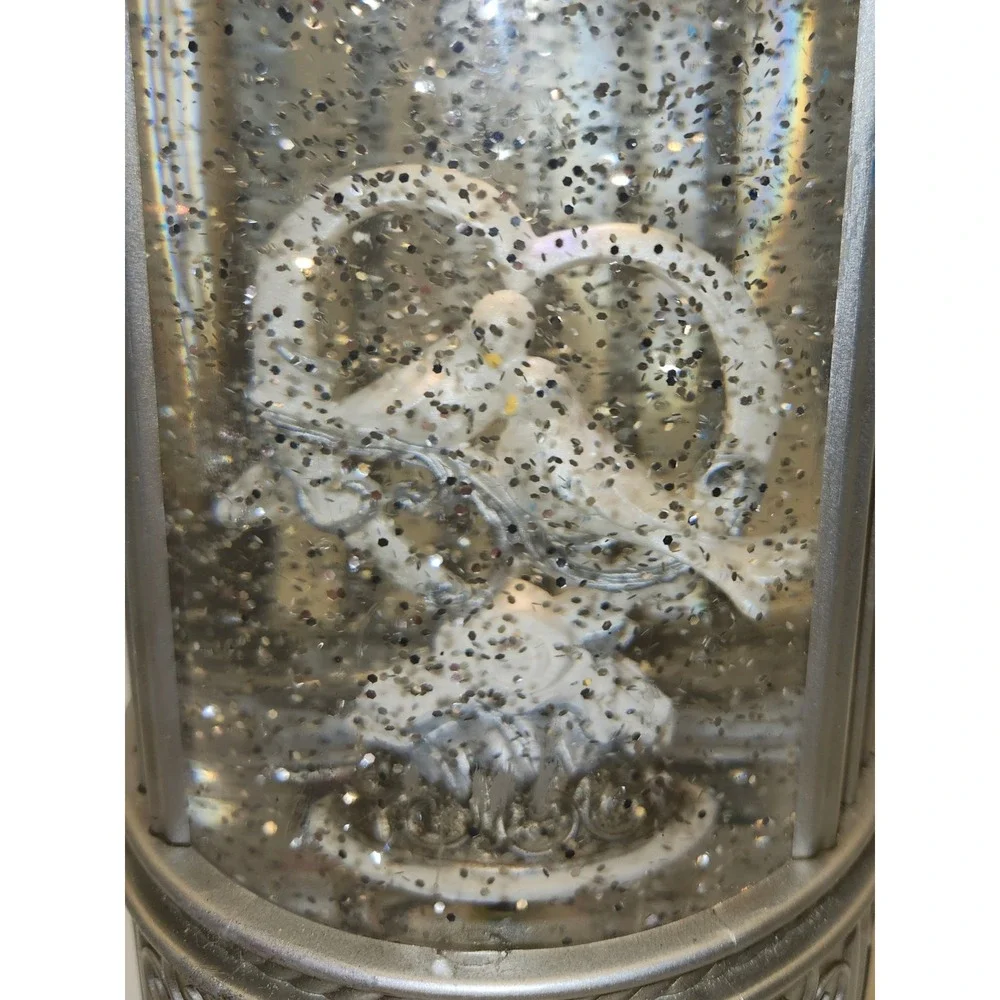Glitter Snow Globe Lantern with Angel Figure and Decorative‎ Cage